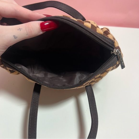 Lancôme fuzzy checkered mini bag purse - Picture 7 of 7